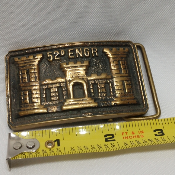 Vintage Army Belt Buckle 52D ENGR 52ND Engineer Battalion BEB Corps Rare - Picture 3 of 7